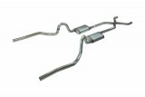 Pypes Street Pro Exhaust Systems SGA12S System, Pro, Header-Back, Stainless Steel, Natural, X-Pipe, Pontiac, 350-455, Kit thumbnail 4