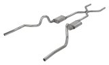 Pypes H-Bomb Exhaust Systems SGA42V System, Crossmember Back w/H-Pipe 70-71 GTO/68-72 442 Dual Split Rear Valance Exit 2.5 in Int & Tail Pipe Violator Mufflers & Hardware thumbnail 2