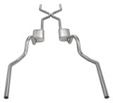 Pypes H-Bomb Exhaust Systems SGA43S System, Crossmember Back w/H-Pipe 64-74 GM A Body Split Rear Dual Exit 3 in Int & Tail Pipe Street Pro Mufflers/Hardware thumbnail 1