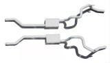 Pypes Turbo Pro Exhaust Systems SGF31T Systems, Pro, Crossmember-Back, Stainless Steel, Natural, Chevy, Pontiac, Kit thumbnail 1