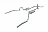 Pypes Turbo Pro Exhaust Systems SGA16T30 Crossmember Back Kit, 70-71 GTO Valence Exit w/X-change 2.5" 18" Muffler thumbnail 1