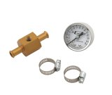 Mr. Gasket Fuel Pressure Gauge/Inline Adapter Kits 1560 Gauge, Pressure, Analog, 0-15 psi, 1.5 in. Diameter, White Face, Each thumbnail 1