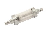 Mr. Gasket Clear View Fuel Filter with 0.313 in. Inlet Size 9747 Filter, Inline Mount, Clearview, Chrome, 5/16 Hose Barb Inlet, Outlet, Each thumbnail 1