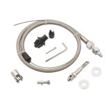 Mr. Gasket Universal Throttle Cable Kits 5657 Cable, Braided Stainless Steel, Natural, 36 in. Long, with 24 in. Sleeve, Trim to Fit, with Instructions, Universal, Each thumbnail 1