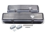 Mr. Gasket Cast Aluminum Valve Covers 6855G Covers, Perimeter Bolt Mounting, Aluminum, Polished, Finned Top, Chevy, Small Block, Pair thumbnail 5