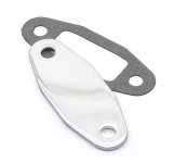 Mr. Gasket Chrome Fuel Pump Block-Off Plates 1517 Plate, Steel, Plated, Ford, 351C, 351M, 400, Each thumbnail 1