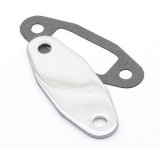 Mr. Gasket Chrome Fuel Pump Block-Off Plates 1517 Plate, Steel, Plated, Ford, 351C, 351M, 400, Each thumbnail 2