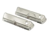 Mr. Gasket Chrome Valve Covers 9804 Covers, Stock Height, Steel, Chrome, Plain, Ford, Small Block, Pair thumbnail 1