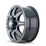 Mayhem Monstir 8101 Series Gloss Black Dually Wheels with Milled Spokes 19.5x6.75 Wheel, MONSTIR FRONT BLACK/MILLED SPOKES 19.5X6.75 8-170 102mm 124.9mm thumbnail 3