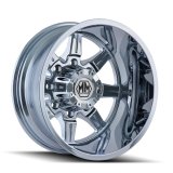 Mayhem Monstir 8101 Series Chrome Dually Wheels 17x6.5 Wheel, 8101, 17 in. x 6.5 in., Aluminum, Chrome, Chrome, -1.76 in. Backspace, 5.13 in. Center Bore, -140.00mm, 8 x 6.50 in., Each thumbnail 1