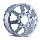 Mayhem Monstir 8101 Series Chrome Dually Wheels 20x8.25 Wheel, 8101, 20 in. x 8.25 in., Aluminum, Chrome, Chrome, 9.63 in. Backspace, 6.07 in. Center Bore, +127.00mm, 8 x 210mm, Each thumbnail 1
