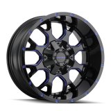 Mayhem Warrior 8015 Series Gloss Black With Prism Blue Wheels 18x9 MAYHEM WARRIOR BLACK W/PRISM BLUE 18X9 8-180 18MM 124.1MM thumbnail 1