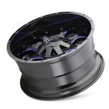Mayhem Warrior 8015 Series Gloss Black With Prism Blue Wheels 18x9 MAYHEM WARRIOR BLACK W/PRISM BLUE 18X9 8-180 18MM 124.1MM thumbnail 2