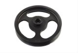 PSC Power Steering Pulleys PP3608 Pulley, Saginaw, 6-Groove Serpentine Style, Billet Aluminum, Black, 6 in. O.D., GM LS Engines, Each thumbnail 1