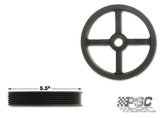 PSC Underdrive Serpentine Pulley Kits for 1997-2006 WRANGLER - PP2402 Power Steering Pulley, GM Type 2, TC Series, Underdrive, Serpentine, Billet Aluminum, Black Powdercoated, 5.500 in. O.D., 0.660 in. I.D., Jeep, Each thumbnail 1