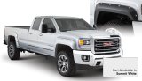 Bushwacker Color-Matching Pocket Style Fender Flares for 2017-2025 SIERRA 2500 HD, 3500 HD - 40967-14 Flares, Style, Front/Rear, Dura-Flex Thermoplastic, Summit White, GMC, Set of 4 thumbnail 1