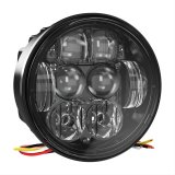 J. W. Speaker 6130 Evolution LED Headlights 549891 Headlight Assemblies, Model Evolution, LED, Clear Lens, Black Housing, Black Bezel, 12-24 V High Beam, Four 12 in. Leads, Each thumbnail 1