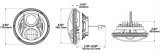 J. W. Speaker 8700 Evo 2 DOT-Compliant Dual Burn LED Headlights 554981 Headlight Assemblies, Headlights, Clear Lens, Gray Housing, Black Bezel, 12-24 V, Mounting Ring, Each thumbnail 5