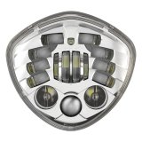 J. W. Speaker 8695 Adaptive 2 LED Headlights 555161 Headlight, LED, Diamond, Clear Lens, Gray Housing, Chrome Inner Bezel, Victory, Each thumbnail 2