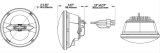 J. W. Speaker 8620 Reflector LED Headlights 553011 Powersports Headlight Assemblies, Model Reflector, Chrome Bezel, LED, Clear Lens, Aluminum Housing, Black, Each thumbnail 3