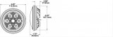 J. W. Speaker 6040 LED Work Lights 3157601 Auxiliary Light, Light, LED, Flood Beam, 4.5 in. Round, Glass Lens, Clear, Aluminum, 12-48 V, Each thumbnail 5