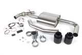 Dinan Free Flow Stainless Exhaust Systems D660-0083-BLK Systems, Stainless, Rear Axle-back, Single In/Dual Out, Steel, Natural, Split Rear Exit, Black Tips, Mini, 2.0L, Kit thumbnail 1