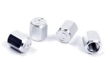 Dinan Valve Stem Caps D757-0008 Caps, Logo, Aluminum, Silver Anodized, Set of 4 thumbnail 1