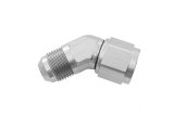 Redhorse Performance 8245 Series Couplers 8245-06-06-5 Fitting, Coupler, Union, AN to AN, 45 Degree, Aluminum, Clear Anodized, -6 AN, -6 AN, Swivel, Each thumbnail 1