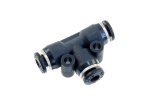 Redhorse Performance 4725 Series Vacuum Tee Fittings 4725-04-04-2 Fittings, Fittings, Plastic, Black, 1/4 in. Push To Connect Ends, Each thumbnail 1