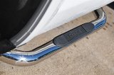 Dee Zee Stainless Steel Round Side Step Bars DZ373533 Bars, Nerf Bars, Round, Steel, Polished, 3.00 in. Diameter, Chevrolet, GMC, Crew Cab, Pair thumbnail 1