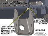 Artec Industries Lower Control Arm Brackets JK4412 Brackets, Front Lower, Steel, Natural, Jeep, Pair thumbnail 2