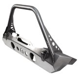 Artec Industries Bumpers JJ8030 Bare Steel Nighthawk Mid-tube Stinger Front Bumper with Aluminum Skid for JK, JL, and JT - Bare Steel thumbnail 2