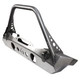 Artec Industries Bumpers JJ8030 Bare Steel Nighthawk Mid-tube Stinger Front Bumper with Aluminum Skid for JK, JL, and JT - Bare Steel thumbnail 5