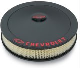 Proform GM Licensed Chevrolet Air Cleaner Kits 141-752 Filter Assembly, 14 in. Diameter, Round, Steel, Black Wrinkle, Chevy Logo, 3 in. Filter Height, Drop Base, Each thumbnail 1