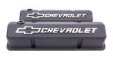 Proform GM Licensed Slant Edge Valve Covers 141-921 Covers, Cast Aluminum, Black Powdercoat, Tall, Chevrolet, Bowtie Emblem, Chevy, Small Block, Pair thumbnail 3