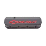 Proform GM Licensed Slant Edge Valve Covers 141-876 Covers, Edge, Tall, Perimeter Bolt, Cast Aluminum, Textured Black Powdercoated, Chevrolet Logo Top Style, Chevrolet, Big Block, Pair thumbnail 2