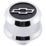Proform Slant Edge Aluminum Breather Caps 141-856 Breather, Push-in, Aluminum, Chrome, Bowtie Logo, Each thumbnail 2
