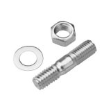 Proform Carburetor Stud Kits 66339 Studs, Steel, Chrome, 5/16-18/24 in. x 1.500 in. Long, Includes Lock Washes and Nuts, Kit thumbnail 1
