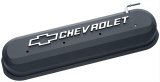 Proform Slant Edge Diecast Aluminum Valve Covers 141-262 Covers, Cast Aluminum, Black Crinkle, Chevrolet Logo, Chevy, Small Block, LS, Pair thumbnail 1