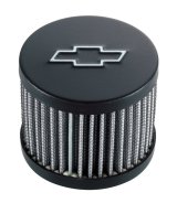 Proform Air Breather Caps for Chevrolet 141-614 Valve Cover Breather, Round, Push-in, Steel, Black Crinkle Top, Bowtie Emblem, Chevy, Each thumbnail 2