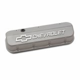 Proform GM Licensed Slant Edge Valve Covers 141-872 Covers, Edge, Tall, Perimeter Bolt, Cast Aluminum, Textured Gray Powdercoated, Chevrolet Logo Top Style, Chevrolet, Big Block, Pair thumbnail 5