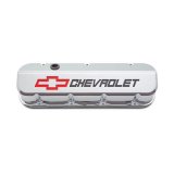 Proform GM Licensed Slant Edge Valve Covers 141-877 Covers, Edge, Tall, Perimeter Bolt, Cast Aluminum, Chrome Powdercoated, Chevrolet Logo Top Style, Chevrolet, Big Block, Pair thumbnail 2