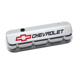 Proform GM Licensed Slant Edge Valve Covers 141-877 Covers, Edge, Tall, Perimeter Bolt, Cast Aluminum, Chrome Powdercoated, Chevrolet Logo Top Style, Chevrolet, Big Block, Pair thumbnail 5