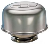 Proform Air Breather Caps for Chevrolet 141-618 Valve Cover Breather, Twist-On, Round, Steel, Chrome, Bowtie Emblem, Each thumbnail 1