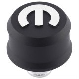 Proform Slant Edge Aluminum Breather Caps 440-440 Breather, Push-in, Aluminum, Black, Mopar Logo, Each thumbnail 1