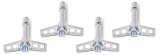 Proform Mopar Licensed Valve Cover Fasteners 440-902 Wing Nuts, Chrome, Blue Emblem on Top, Set of 4 thumbnail 1