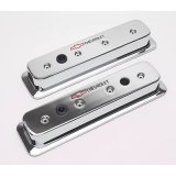 Proform GM Licensed Diecast Aluminum Chevrolet Valve Covers 141-132 Covers, Tall, Cast Aluminum, Chrome, Logo, Centerbolt, Chevy, Small Block, Pair thumbnail 3