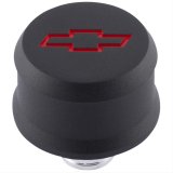 Proform Slant Edge Aluminum Breather Caps 141-861 Valve Cover Breather, Aluminum, Push-in, Round, Black, Red Bowtie Emblem, 2.500 in. Diameter, 1.220 in. Hole Size, Each thumbnail 1