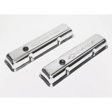 Proform Stamped Steel Chevrolet Valve Covers 141-102 Covers, Stock Height, Steel, Chrome, Logo, Chevy, Small Block, Pair thumbnail 1