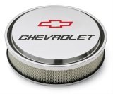 Proform GM Licensed Chevrolet Slant-Edge Air Cleaners 141-833 Cleaner, Slant-Edge, Drop Base, Round, 14 in. Diameter, Aluminum, Polished, Each thumbnail 1